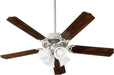 Myhouse Lighting Quorum - 7525-165 - 52"Ceiling Fan - Capri IX - Satin Nickel w/ Faux Alabaster