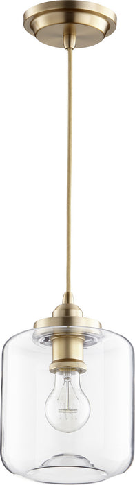 Myhouse Lighting Quorum - 845-80 - One Light Pendant - Clear Filament Pendants - Aged Brass