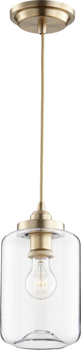 Myhouse Lighting Quorum - 846-80 - One Light Pendant - Clear Filament Pendants - Aged Brass