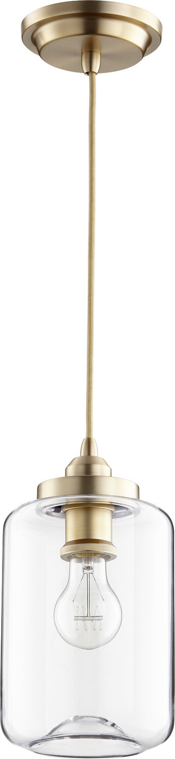 Myhouse Lighting Quorum - 846-80 - One Light Pendant - Clear Filament Pendants - Aged Brass