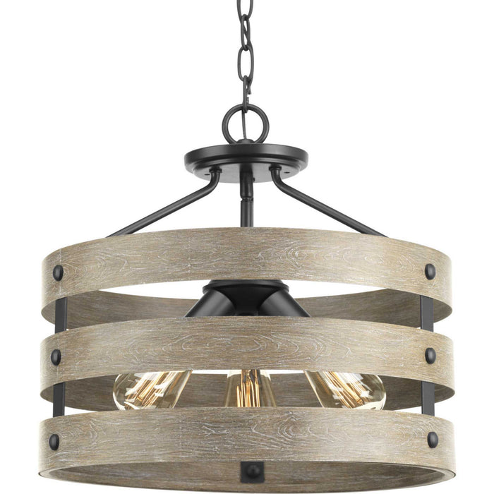 Myhouse Lighting Progress Lighting - P350049-143 - Three Light Semi-Flush Convertible - Gulliver - Graphite