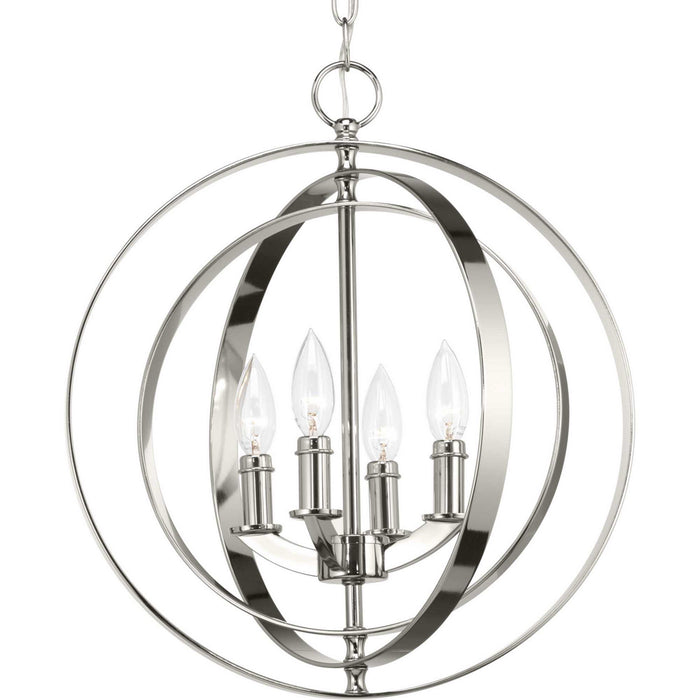 Myhouse Lighting Progress Lighting - P3827-104 - Four Light Pendant - Equinox - Polished Nickel