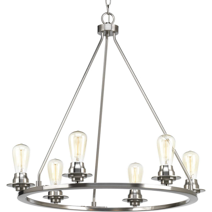 Myhouse Lighting Progress Lighting - P400015-009 - Six Light Chandelier - Debut - Brushed Nickel