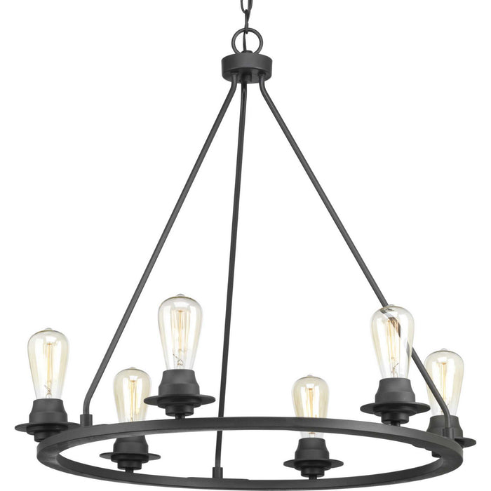 Myhouse Lighting Progress Lighting - P400015-143 - Six Light Chandelier - Debut - Graphite