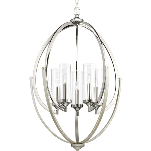 Myhouse Lighting Progress Lighting - P400025-104 - Five Light Chandelier - Evoke - Polished Nickel