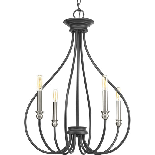 Myhouse Lighting Progress Lighting - P400029-143 - Four Light Chandelier - Whisp - Graphite