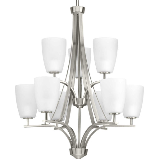 Myhouse Lighting Progress Lighting - P400044-009 - Nine Light Chandelier - Leap - Brushed Nickel