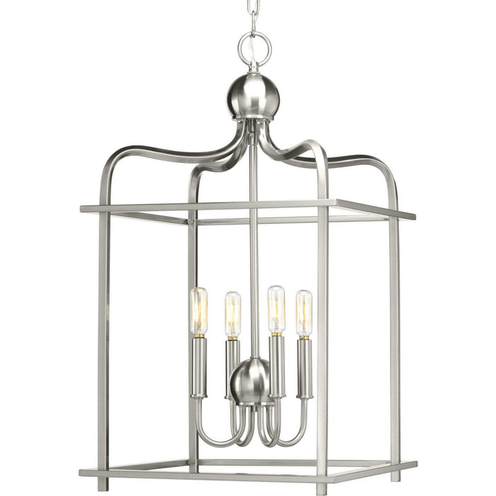 Myhouse Lighting Progress Lighting - P500036-009 - Four Light Foyer Pendant - Assembly Hall - Brushed Nickel