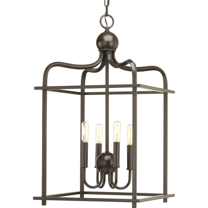 Myhouse Lighting Progress Lighting - P500036-020 - Four Light Foyer Pendant - Assembly Hall - Antique Bronze