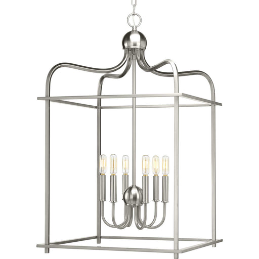 Myhouse Lighting Progress Lighting - P500037-009 - Six Light Foyer Pendant - Assembly Hall - Brushed Nickel