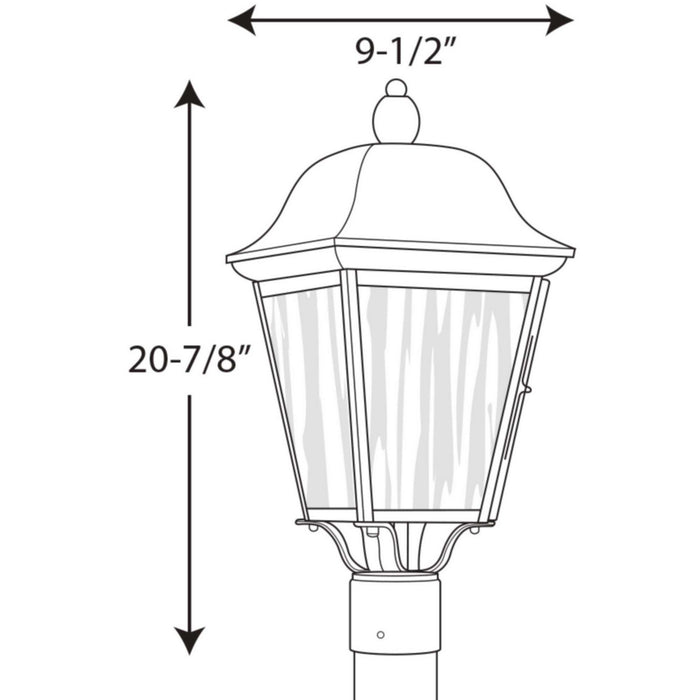 Myhouse Lighting Progress Lighting - P540001-031 - Three Light Post Lantern - Kiawah - Black