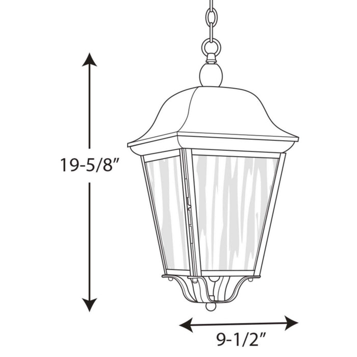 Myhouse Lighting Progress Lighting - P550001-031 - Three Light Hanging Lantern - Kiawah - Black