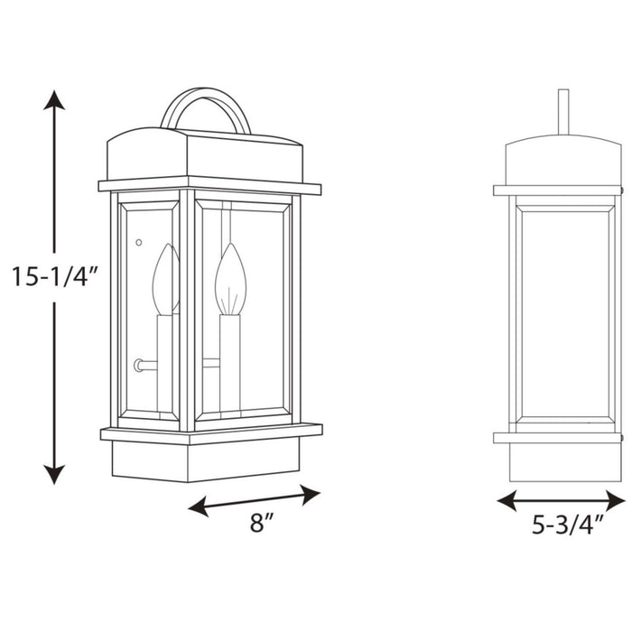 Myhouse Lighting Progress Lighting - P560002-020 - Two Light Wall Lantern - Santee - Antique Bronze