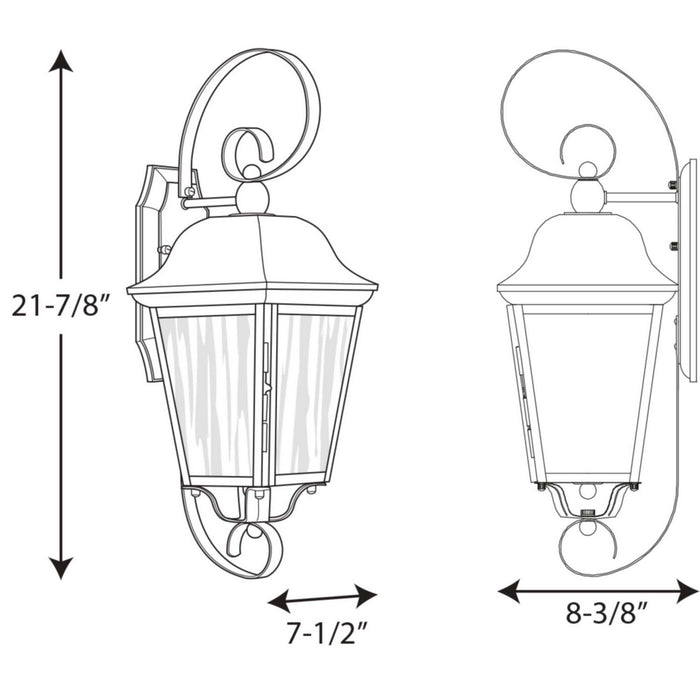 Myhouse Lighting Progress Lighting - P560011-031 - Two Light Wall Lantern - Kiawah - Black