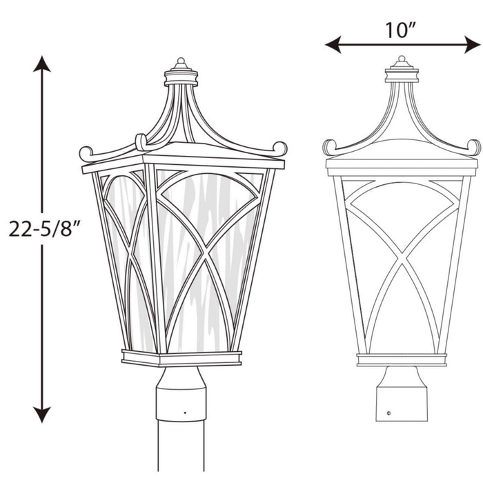 Myhouse Lighting Progress Lighting - P6442-108 - Three Light Post Lantern - Cadence - Oil Rubbed Bronze