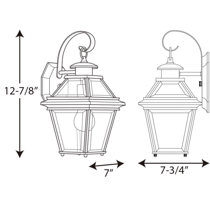 Myhouse Lighting Progress Lighting - P6615-20 - One Light Wall Lantern - Burlington - Antique Bronze