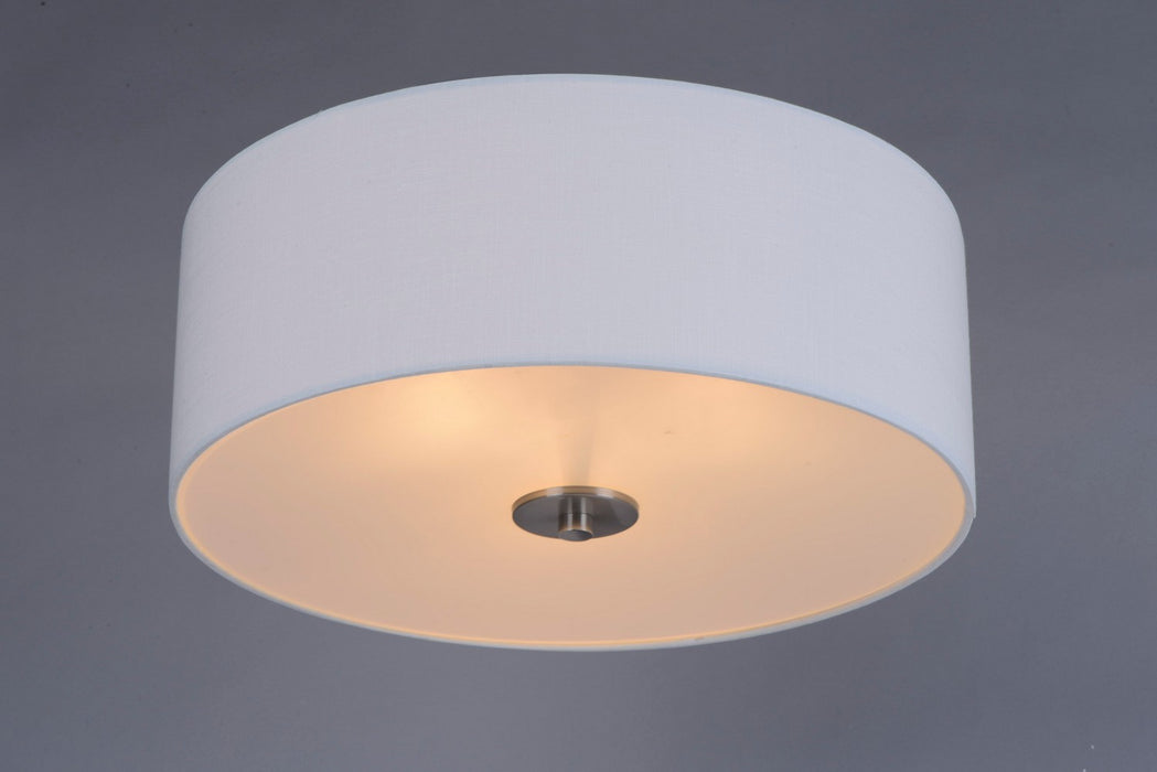 Myhouse Lighting Maxim - 10010WLSN - Three Light Flush Mount - Bongo - Satin Nickel