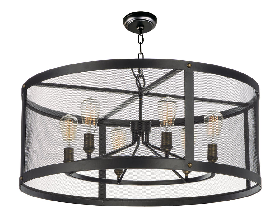 Myhouse Lighting Maxim - 20114BKNAB - Six Light Chandelier - Palladium - Black / Natural Aged Brass