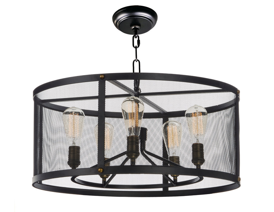 Myhouse Lighting Maxim - 20115BKNAB - Five Light Chandelier - Palladium - Black / Natural Aged Brass