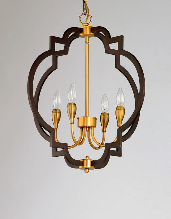 Myhouse Lighting Maxim - 20293OIAB - Four Light Chandelier - Crest - Oil Rubbed Bronze / Antique Brass