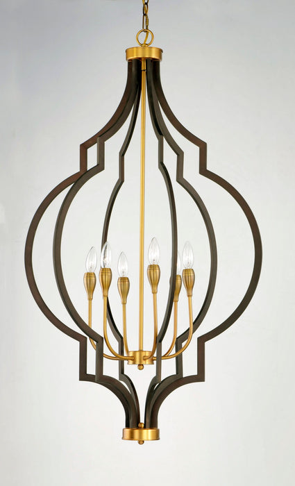 Myhouse Lighting Maxim - 20296OIAB - Six Light Chandelier - Crest - Oil Rubbed Bronze / Antique Brass