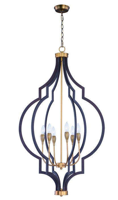 Myhouse Lighting Maxim - 20296OIAB - Six Light Chandelier - Crest - Oil Rubbed Bronze / Antique Brass