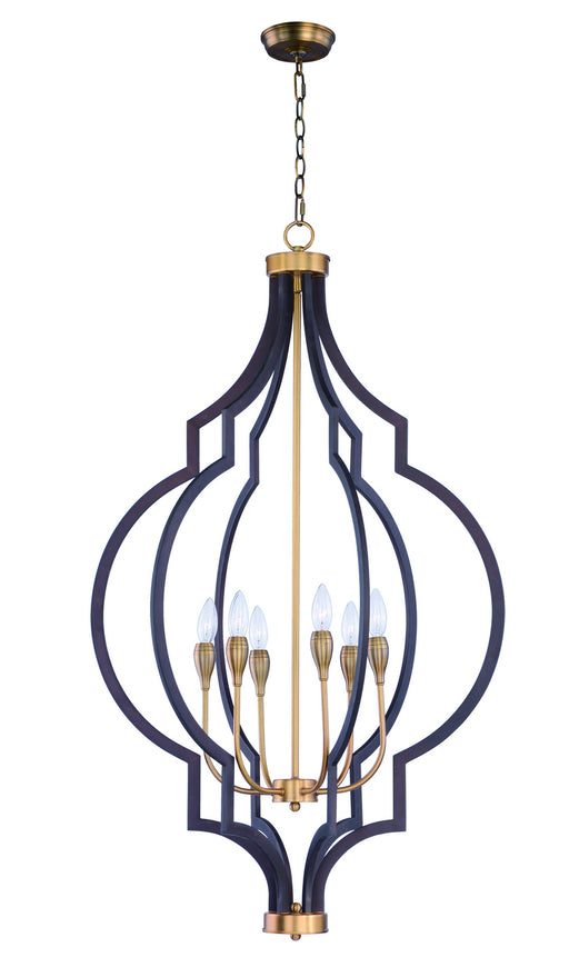 Myhouse Lighting Maxim - 20296OIAB - Six Light Chandelier - Crest - Oil Rubbed Bronze / Antique Brass