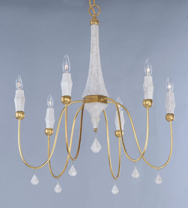 Myhouse Lighting Maxim - 22436CSTGL - Six Light Chandelier - Claymore - Claystone / Gold Leaf