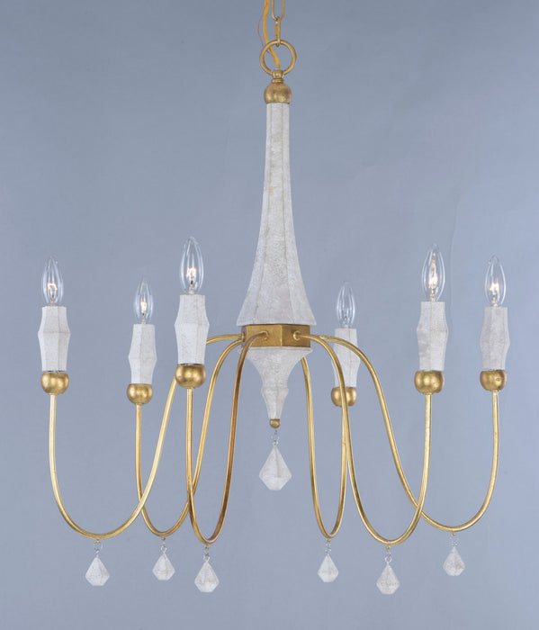 Myhouse Lighting Maxim - 22436CSTGL - Six Light Chandelier - Claymore - Claystone / Gold Leaf