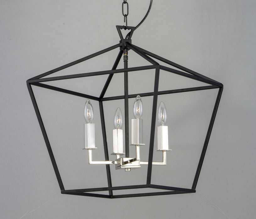 Myhouse Lighting Maxim - 25156TXBPN - Four Light Chandelier - Abode - Textured Black / Polished Nickel