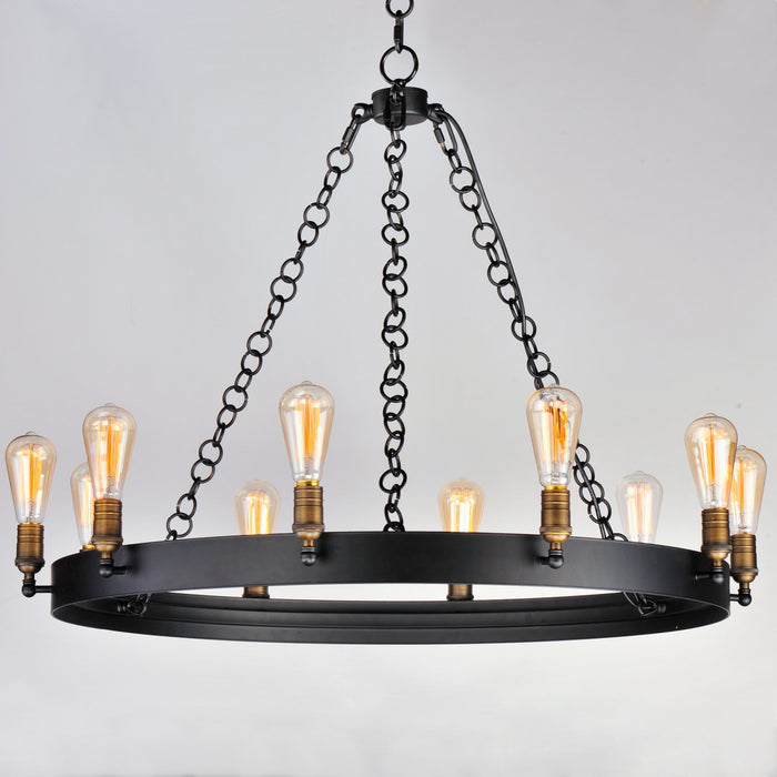 Myhouse Lighting Maxim - 26275BKNAB - Ten Light Chandelier - Noble - Black / Natural Aged Brass