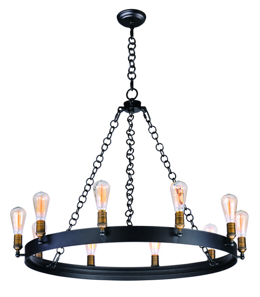 Myhouse Lighting Maxim - 26275BKNAB - Ten Light Chandelier - Noble - Black / Natural Aged Brass