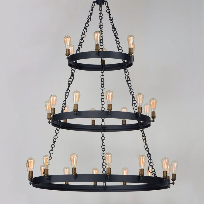 Myhouse Lighting Maxim - 26278BKNAB - 30 Light Chandelier - Noble - Black / Natural Aged Brass