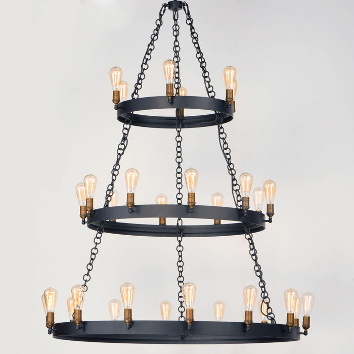 Myhouse Lighting Maxim - 26278BKNAB - 30 Light Chandelier - Noble - Black / Natural Aged Brass