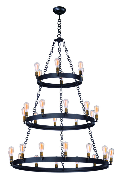 Myhouse Lighting Maxim - 26278BKNAB - 30 Light Chandelier - Noble - Black / Natural Aged Brass