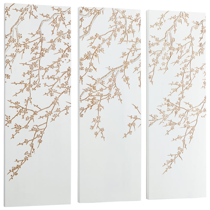 Myhouse Lighting Cyan - 07518 - Wall Art - Cherry Blossom - White And Gold
