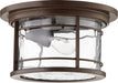 Myhouse Lighting Quorum - 3916-11186 - One Light Outdoor Lantern - Larson - Oiled Bronze w/ Clear Hammered Glass