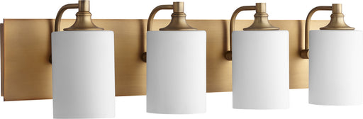 Myhouse Lighting Quorum - 5009-4-80 - Four Light Vanity - Celeste - Aged Brass