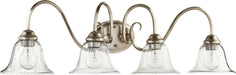 Myhouse Lighting Quorum - 5110-4-60 - Four Light Vanity - Spencer - Aged Silver Leaf w/ Clear/Seeded