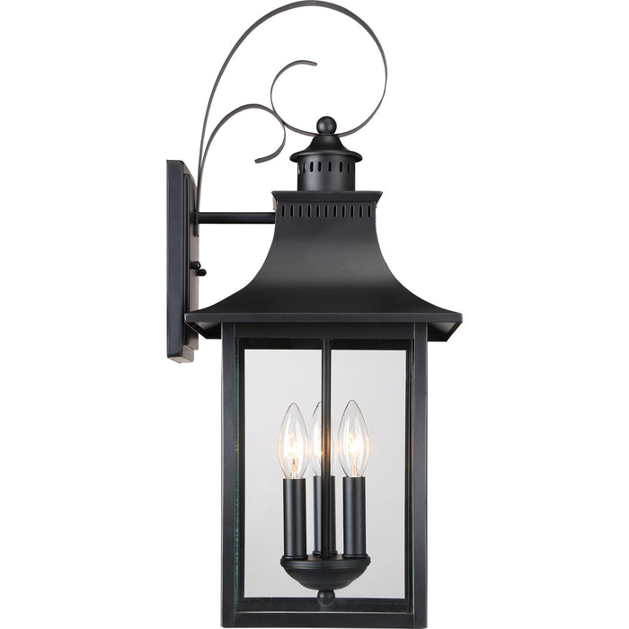 Myhouse Lighting Quoizel - CCR8410K - Three Light Outdoor Wall Lantern - Chancellor - Mystic Black