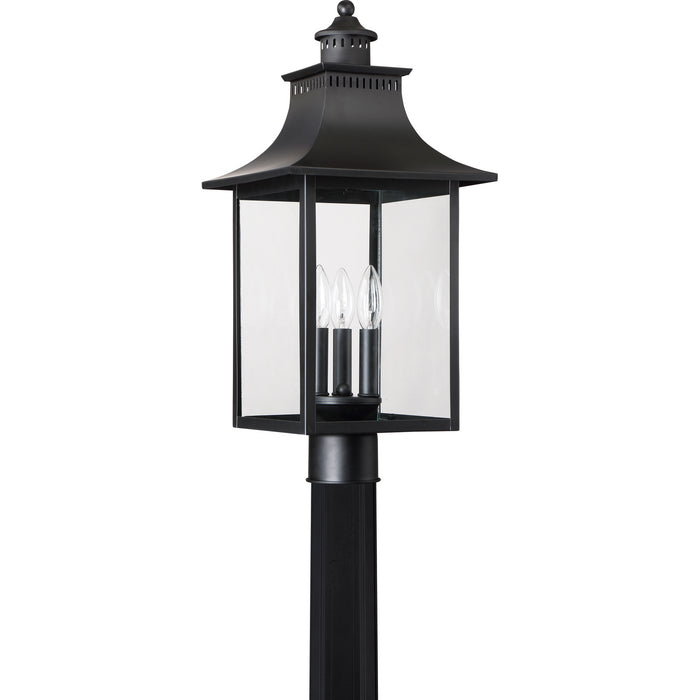 Myhouse Lighting Quoizel - CCR9010K - Three Light Outdoor Post Lantern - Chancellor - Mystic Black