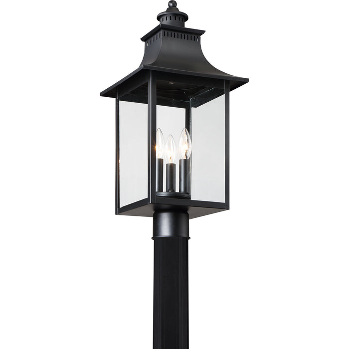 Myhouse Lighting Quoizel - CCR9010K - Three Light Outdoor Post Lantern - Chancellor - Mystic Black