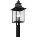 Myhouse Lighting Quoizel - CCR9010K - Three Light Outdoor Post Lantern - Chancellor - Mystic Black