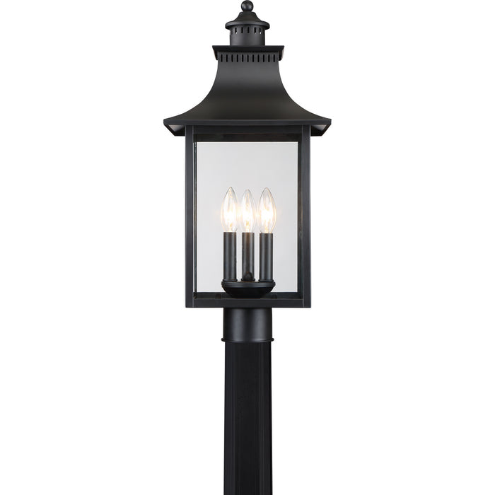 Myhouse Lighting Quoizel - CCR9010K - Three Light Outdoor Post Lantern - Chancellor - Mystic Black