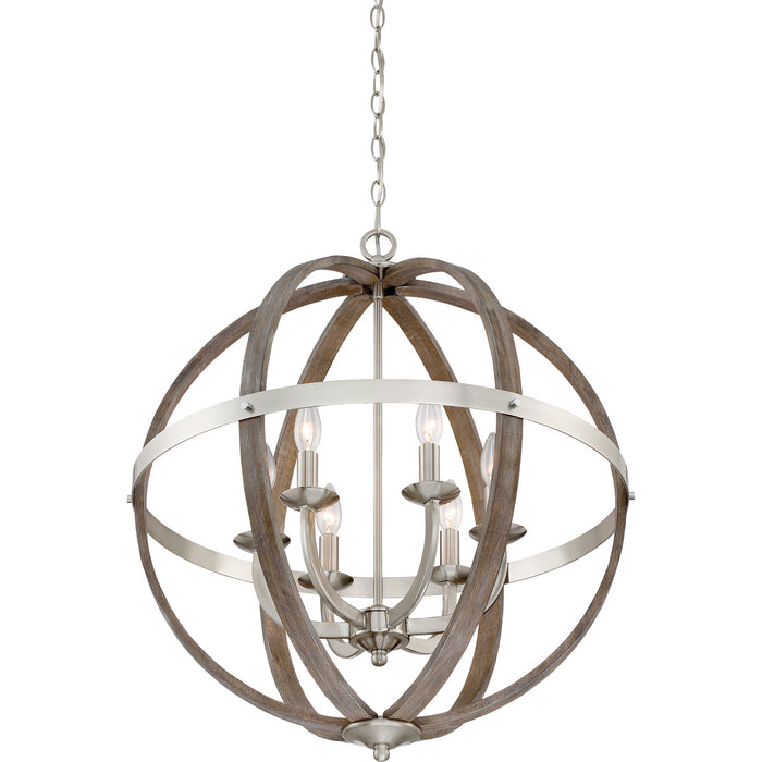 Myhouse Lighting Quoizel - FSN5206BN - Six Light Foyer Pendant - Fusion - Brushed Nickel