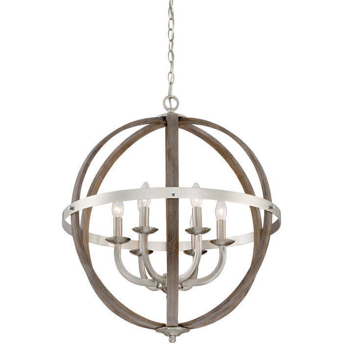 Myhouse Lighting Quoizel - FSN5206BN - Six Light Foyer Pendant - Fusion - Brushed Nickel