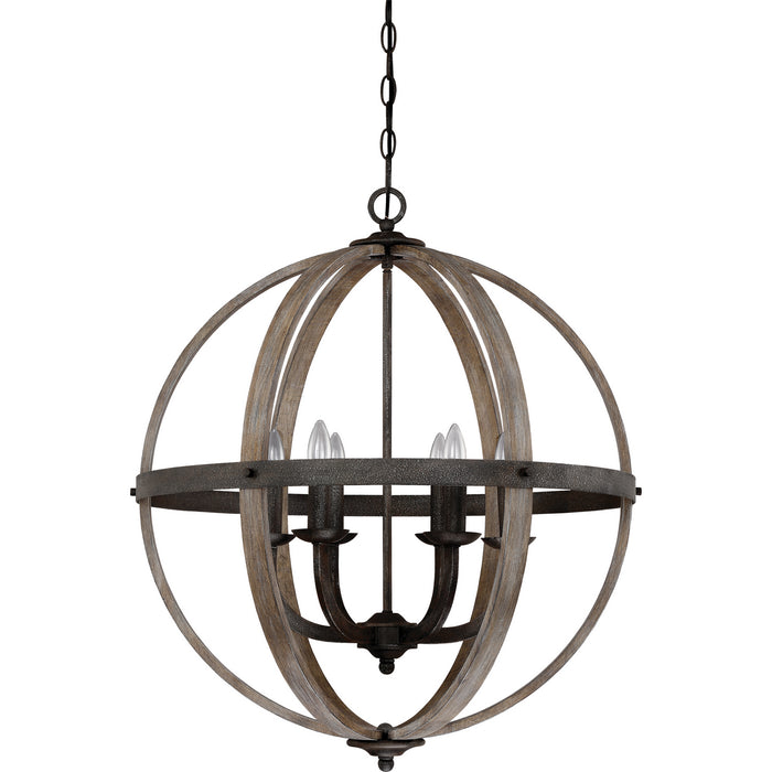 Myhouse Lighting Quoizel - FSN5206RK - Six Light Foyer Pendant - Fusion - Rustic Black