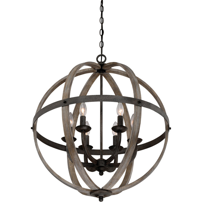 Myhouse Lighting Quoizel - FSN5206RK - Six Light Foyer Pendant - Fusion - Rustic Black