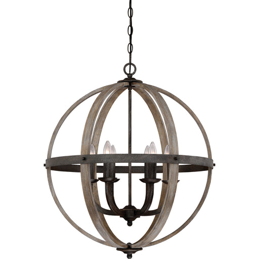 Myhouse Lighting Quoizel - FSN5206RK - Six Light Foyer Pendant - Fusion - Rustic Black