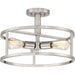 Myhouse Lighting Quoizel - NHR1715BN - Three Light Semi-Flush Mount - New Harbor - Brushed Nickel